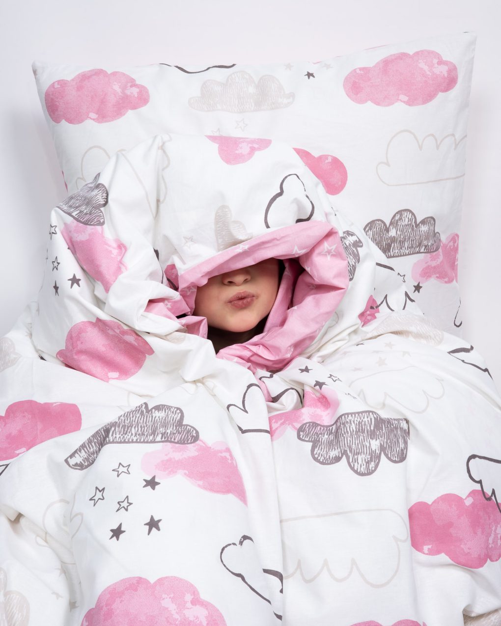 Laste voodipesukomplekt Tähed Roosa